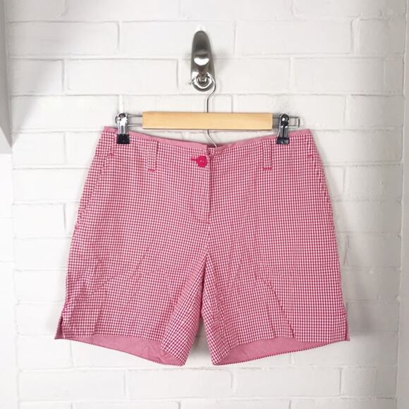 Talbots Pink Gingham Casual Chino Shorts Size 4P - Picture 1 of 8